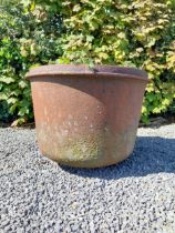 Rare 19th C. cast iron famine pot {93 cm H x 132 cm W x 104 cm D}.