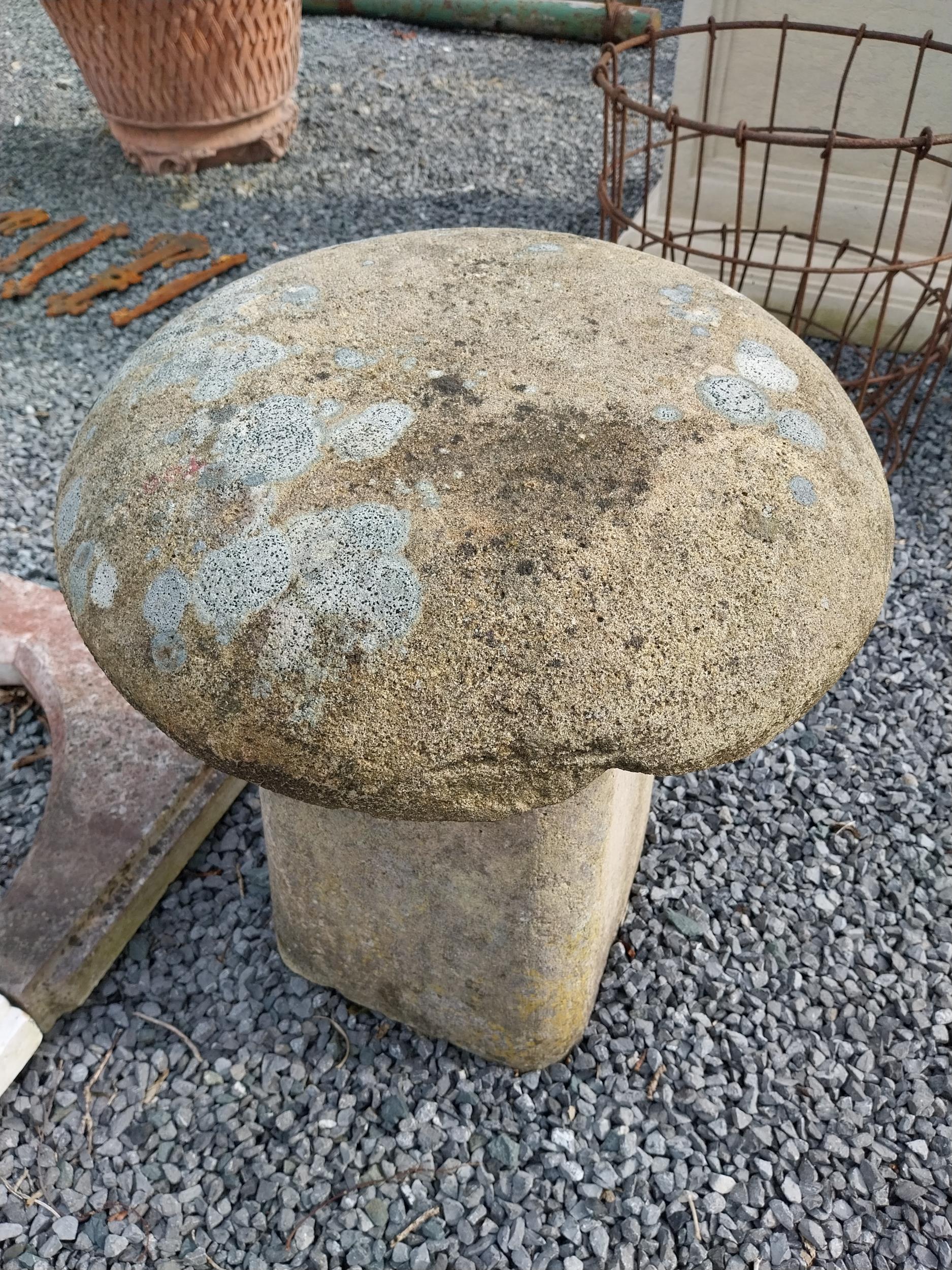 Sandstone staddle stone {60 cm H x 50 cm Dia}. (NOT AVAILABLE TO VIEW IN PERSON) - Image 2 of 3