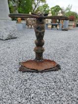 Cast iron stick stand depicting a dog in the Coalbrookdale style {58 cm H x 60 cm W x 20 cm D}.