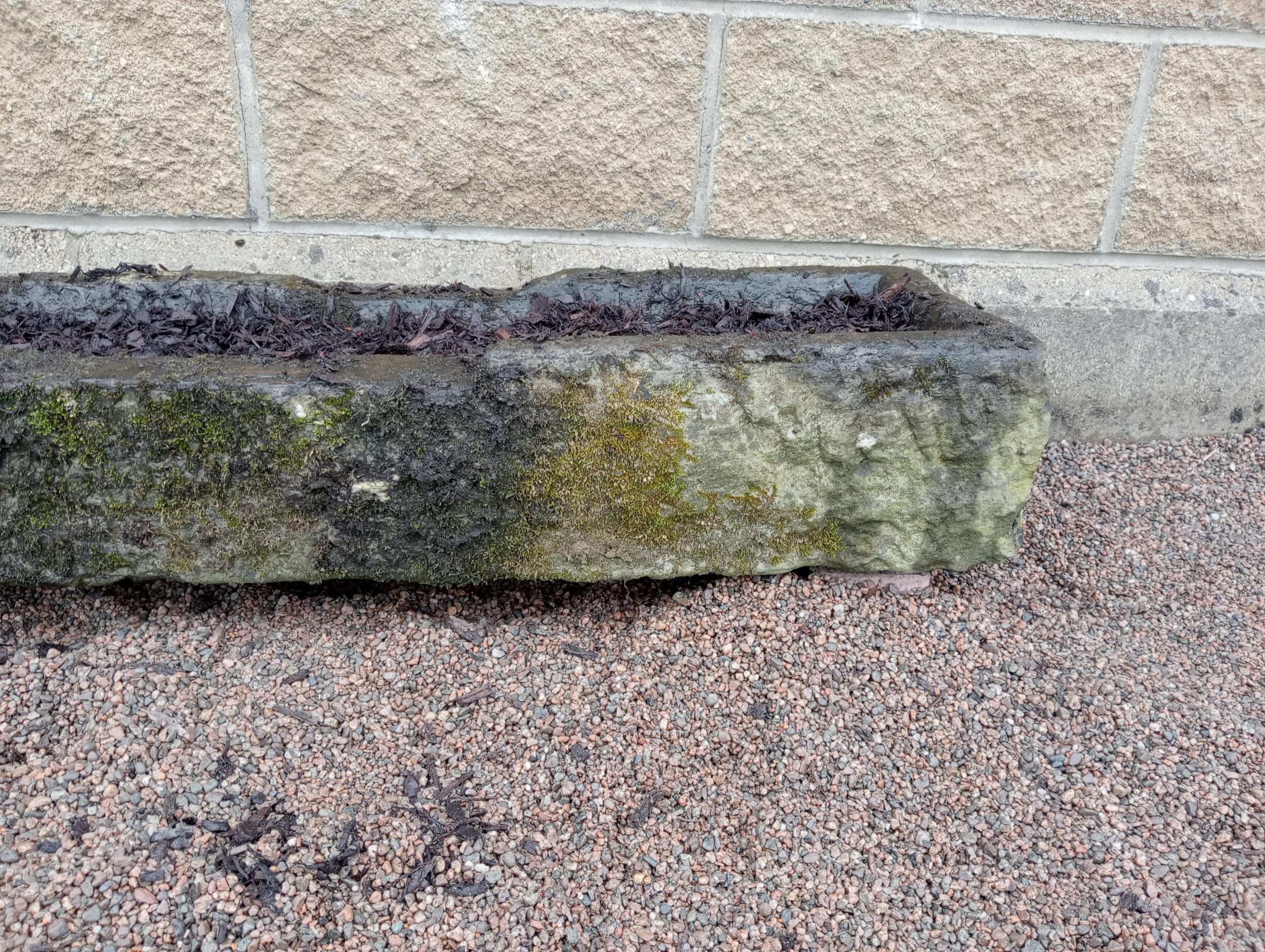 Long antique stone trough {H 20cm x W 200cm x D 30cm }. (NOT AVAILABLE TO VIEW IN PERSON) - Image 2 of 4