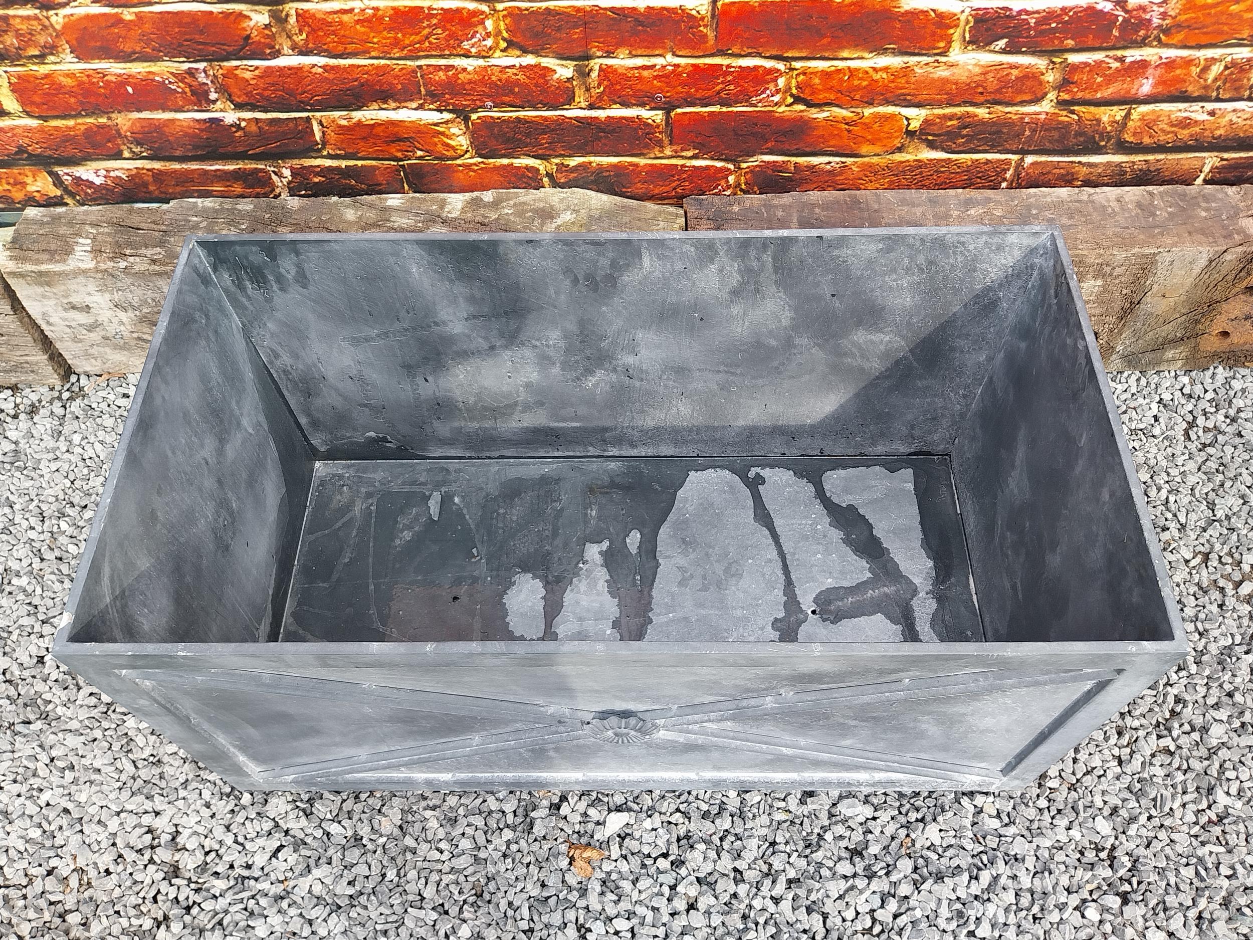 Good quality metal rectangular planter with lead effect in the Georgian style {49 cm H x 101 cm W - Image 7 of 8