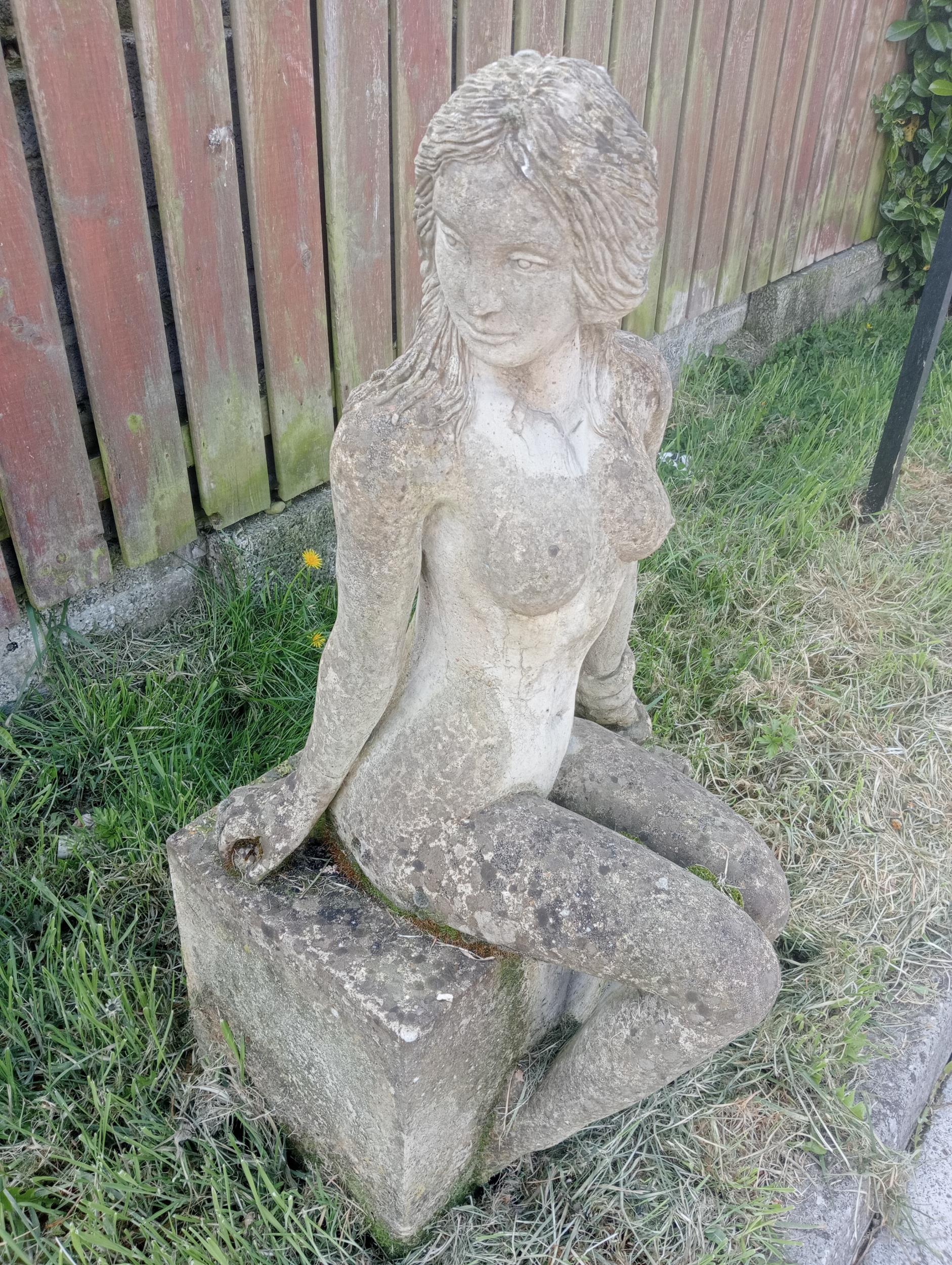 Stone statue of Eve { 115cm x W 50cm x D 60cm }. (NOT AVAILABLE TO VIEW IN PERSON) - Image 2 of 6