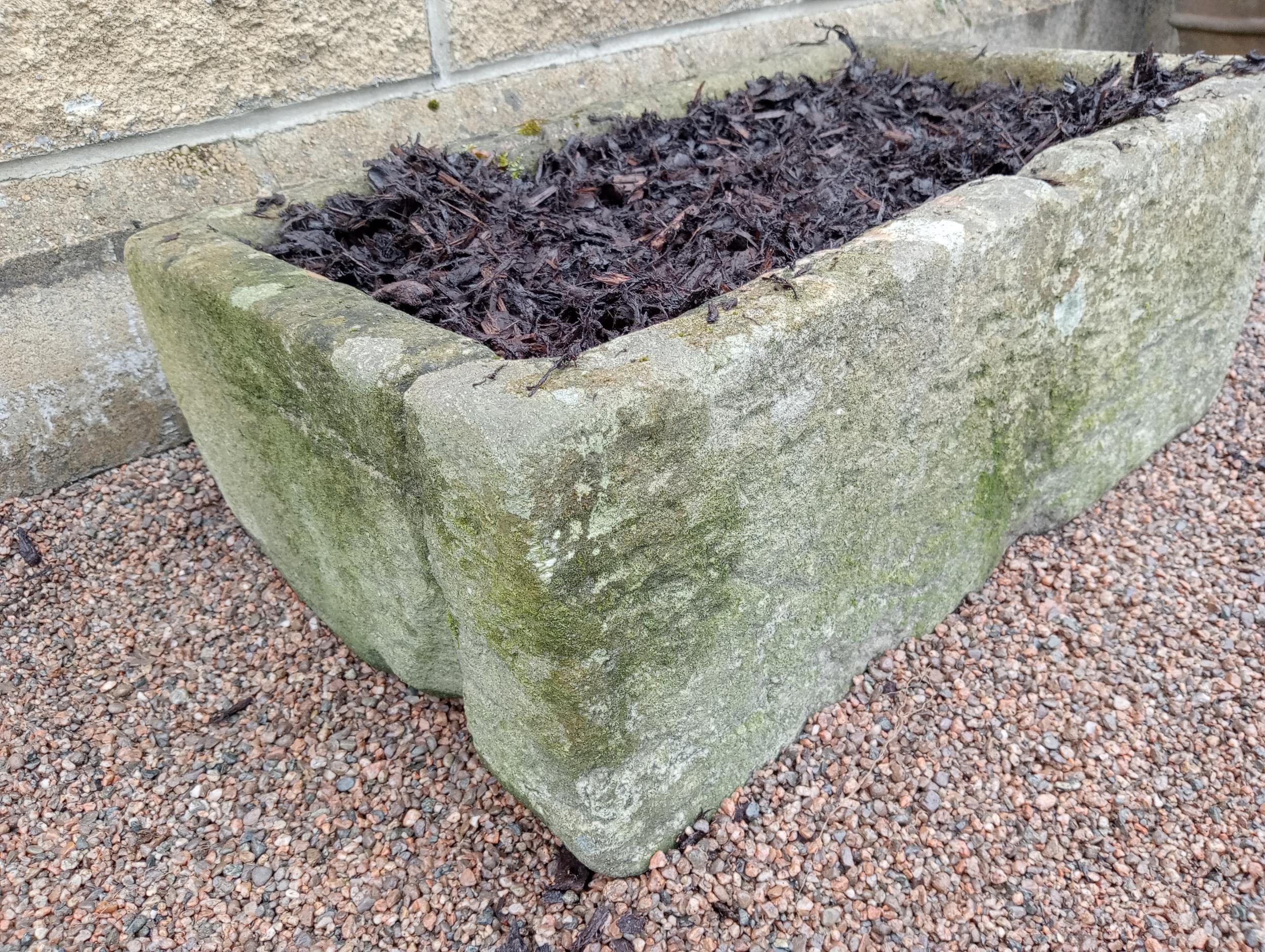 Sandstone trough j{H 24cm x W 85cm x D 40cm }. (NOT AVAILABLE TO VIEW IN PERSON) - Image 2 of 3