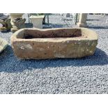 19th C. Sandstone trough {37cm H x 130cm W x 62cm D}