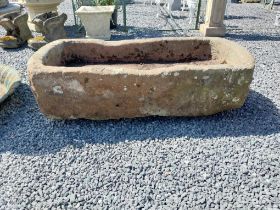 19th C. Sandstone trough {37cm H x 130cm W x 62cm D}