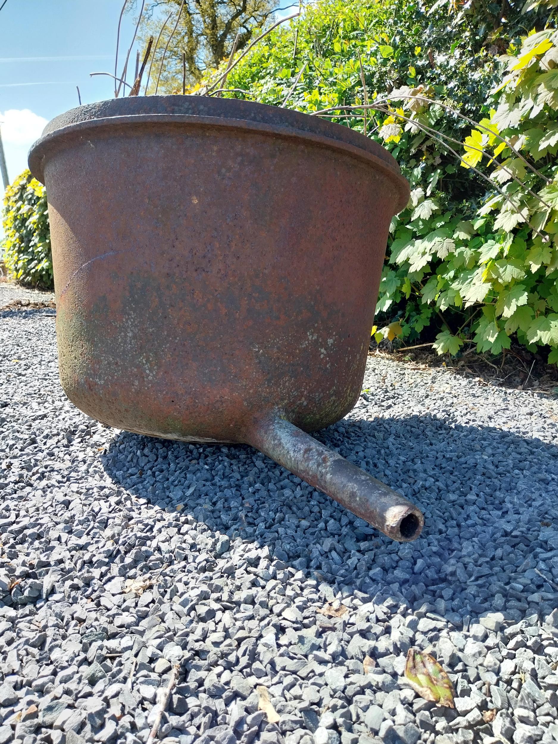 Rare 19th C. cast iron famine pot {93 cm H x 132 cm W x 104 cm D}. - Bild 7 aus 7
