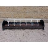Heavy black and white cast iron feeding trough {H 30cm x W 143cm x D 37cm }. (NOT AVAILABLE TO