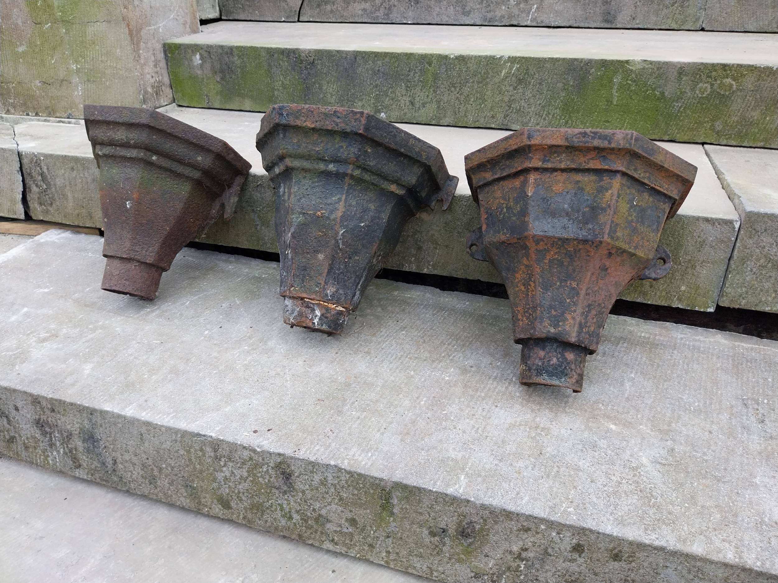 Three 19th C. cast iron copper heads {Approx.. 28 cm H x 26 cm W x 19 cm D}. - Image 2 of 7