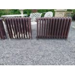 Two decorative cast iron radiators in the Victorian style - taken out working {74 cm H x 108 cm W