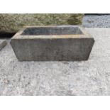 19th C. carved limestone planter {18 cm H x 52 cm W x 27 cm D}.