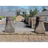 Pair of salt glazed chimney pots {H 52cm x 34 x 34 }. (NOT AVAILABLE TO VIEW IN PERSON)