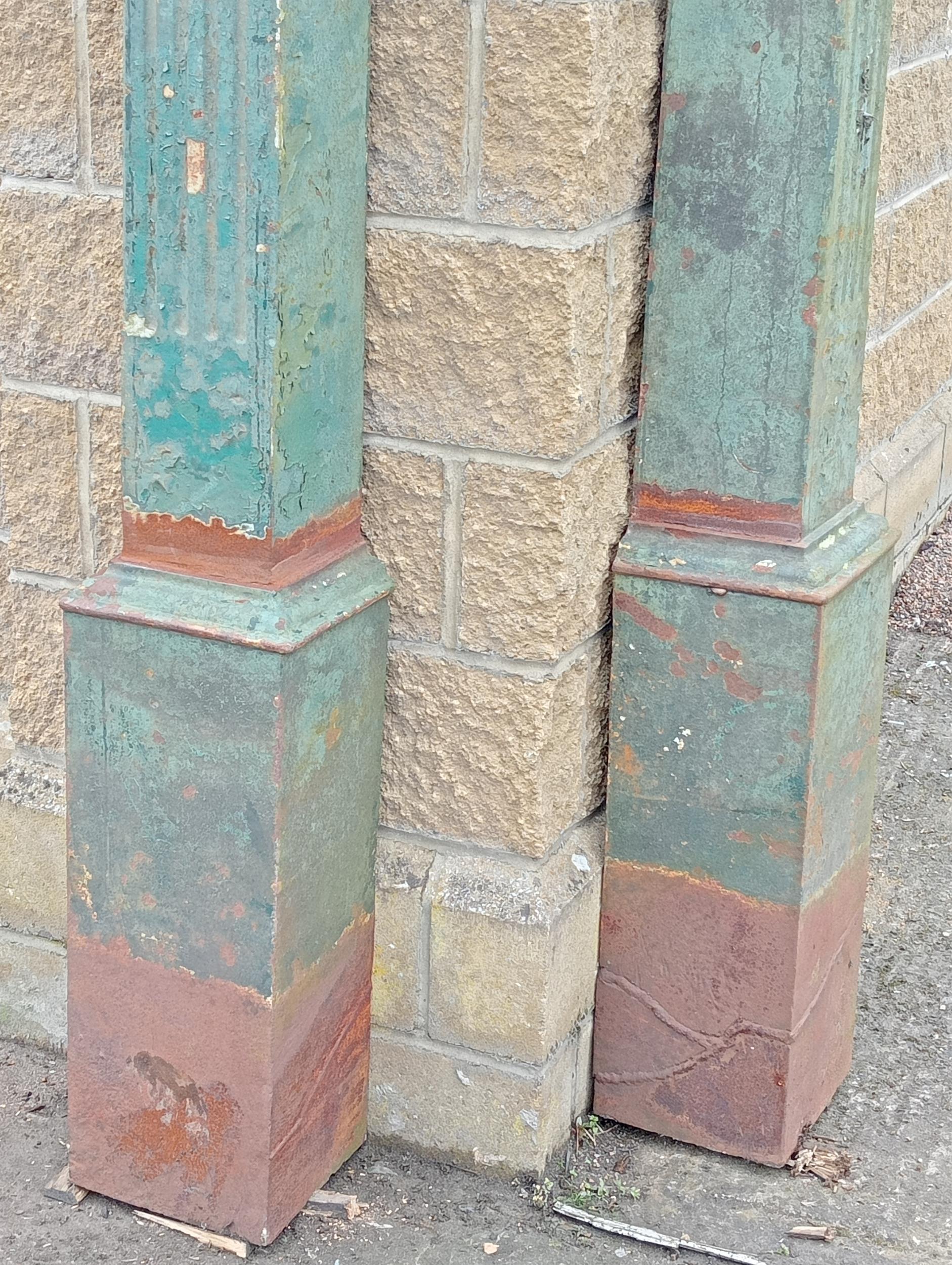 Pair of cast iron drainpipe covers {H 249cm x W 25cm x D 23cm }. (NOT AVAILABLE TO VIEW IN PERSON) - Image 3 of 7