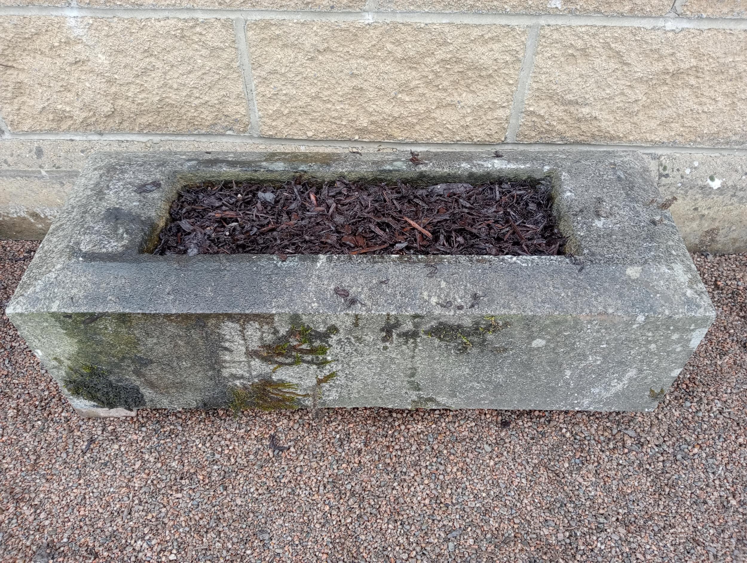 Stone trough planter {H 25cm x W 90cm x D 34cm }. (NOT AVAILABLE TO VIEW IN PERSON)
