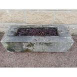 Stone trough planter {H 25cm x W 90cm x D 34cm }. (NOT AVAILABLE TO VIEW IN PERSON)