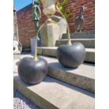 Pair of good quality bronze sculptures of Cherries {73 cm H x 30 cm Dia.}.