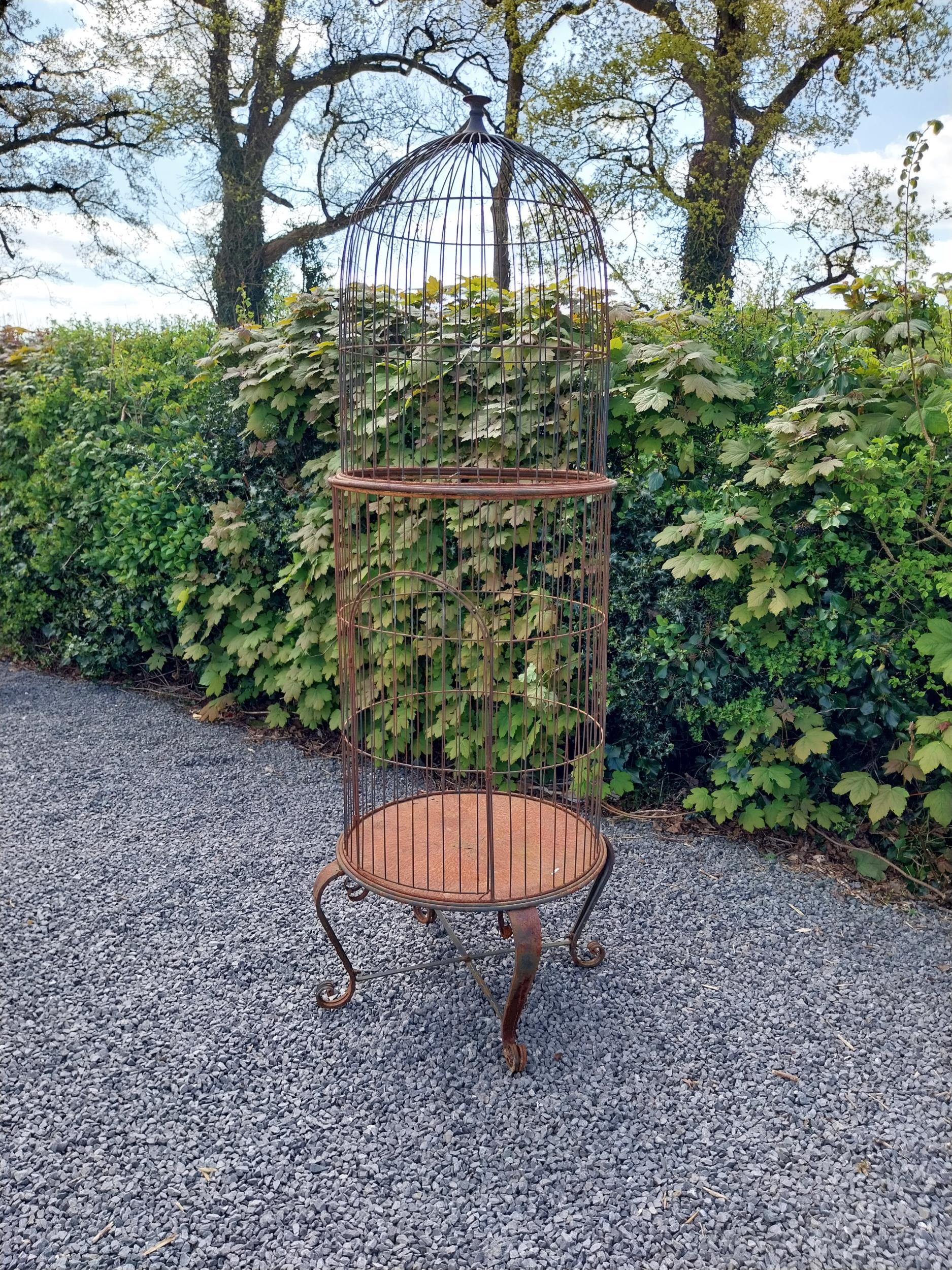 Wrought iron bird cage {72 cm Dia.}. - Image 2 of 5