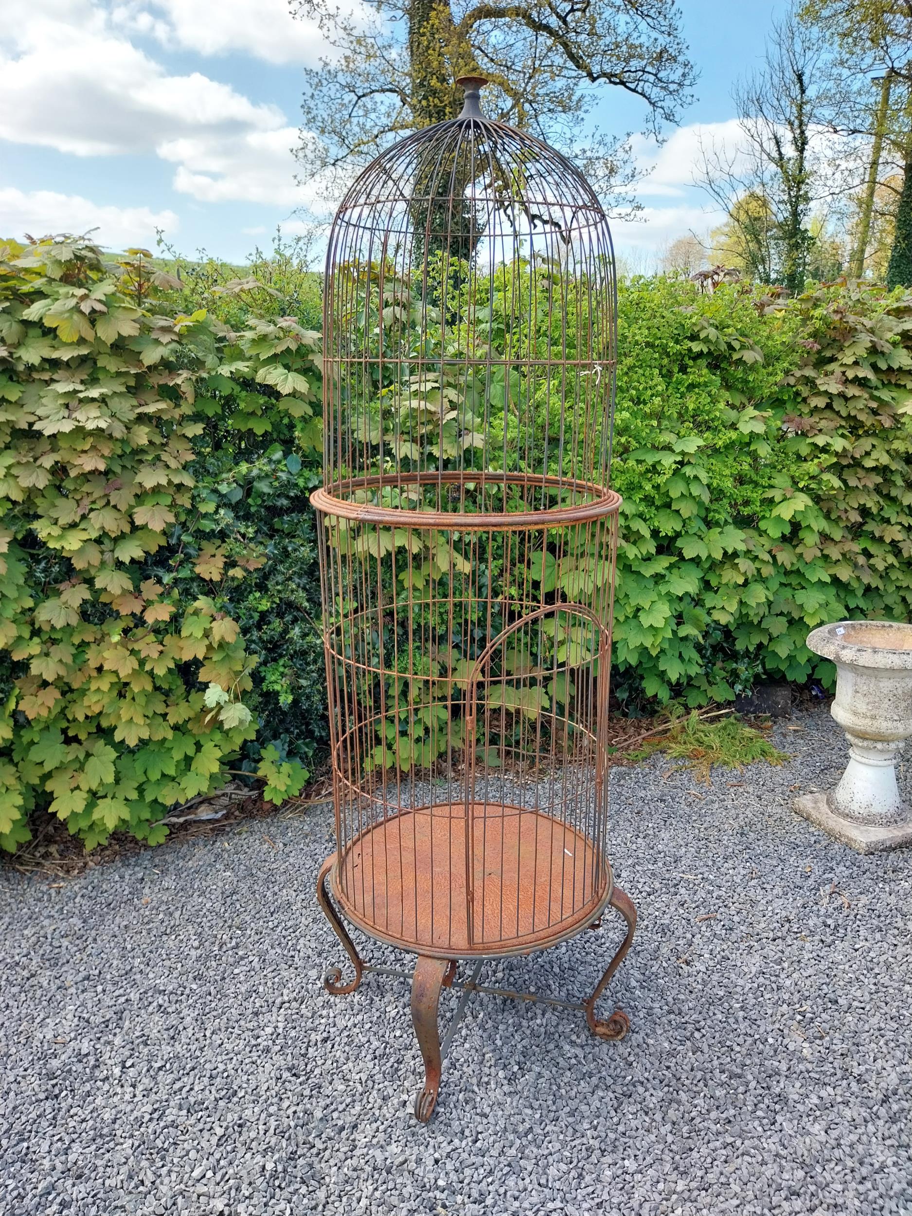 Wrought iron bird cage {72 cm Dia.}. - Image 3 of 5