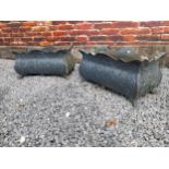 Pair of good quality French decorative cast iron planters {32 cm H x 60 cm W x 31 cm D}.