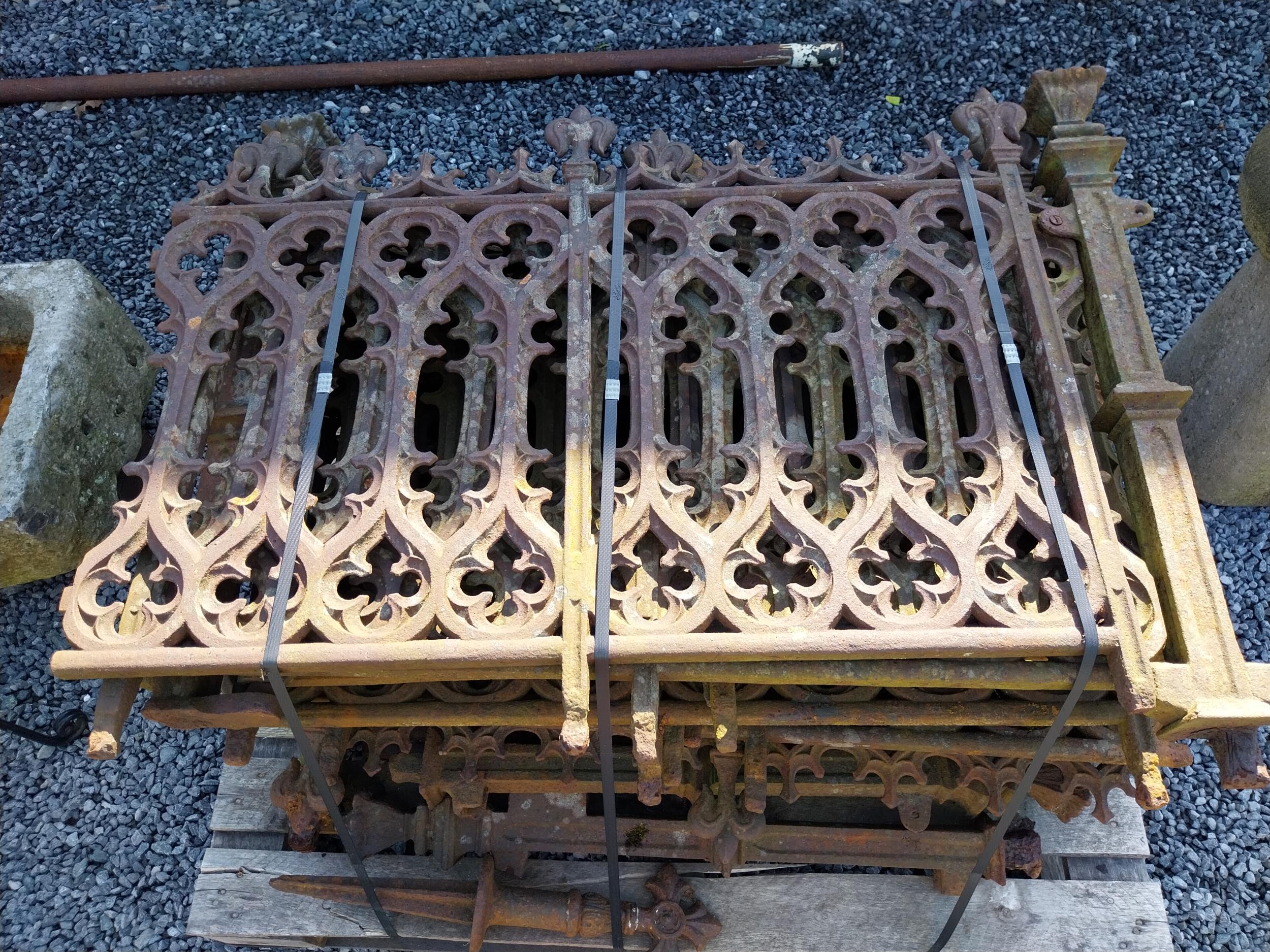 Collection of 19th C. cast iron wall railing.