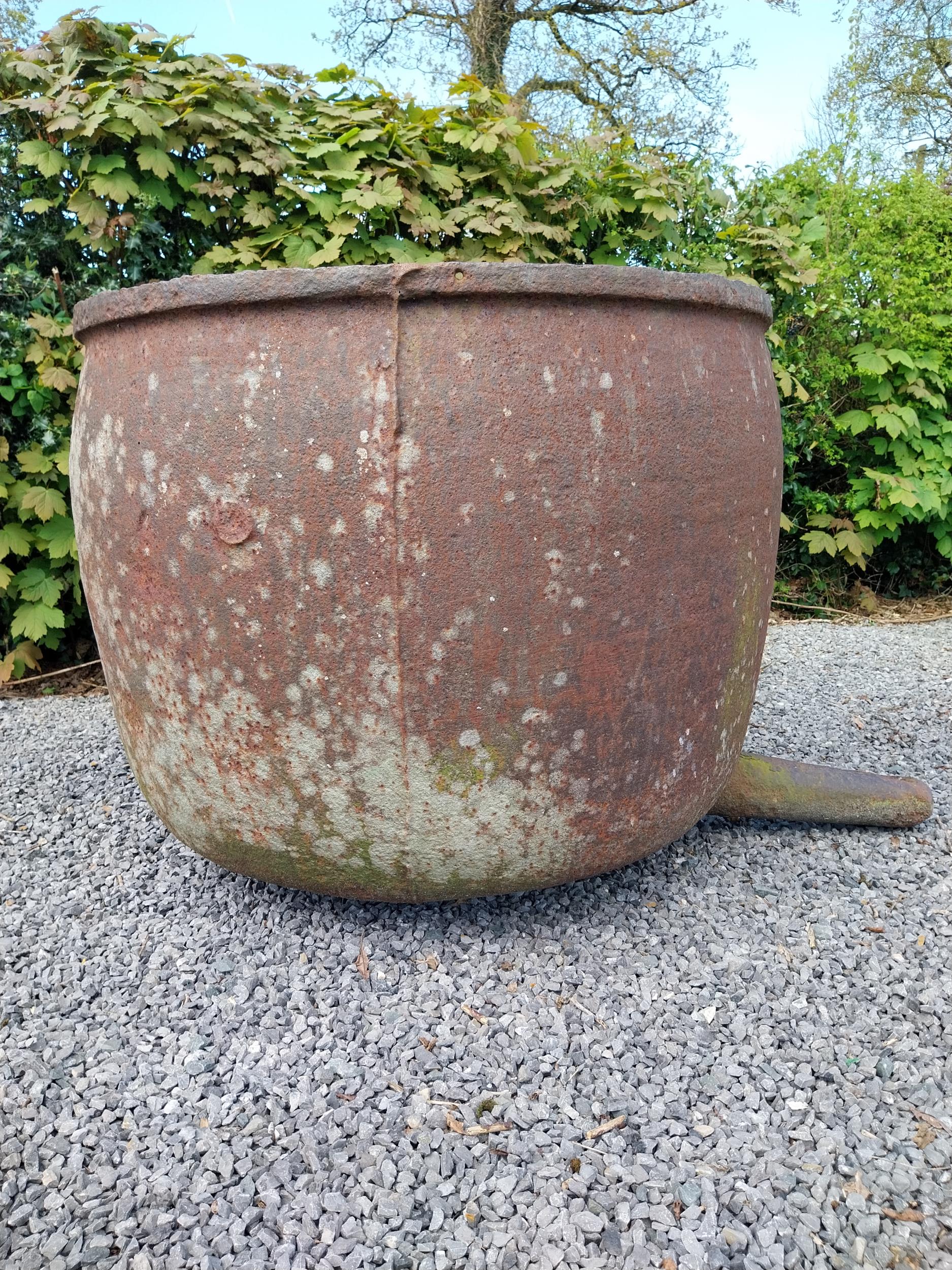 Rare large 19th C. cast iron famine pot {93 cm H x 132 cm W x 104 cm D}. - Bild 5 aus 5