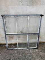 Cast iron six pane window {H 100cm x W 92cm }. (NOT AVAILABLE TO VIEW IN PERSON)