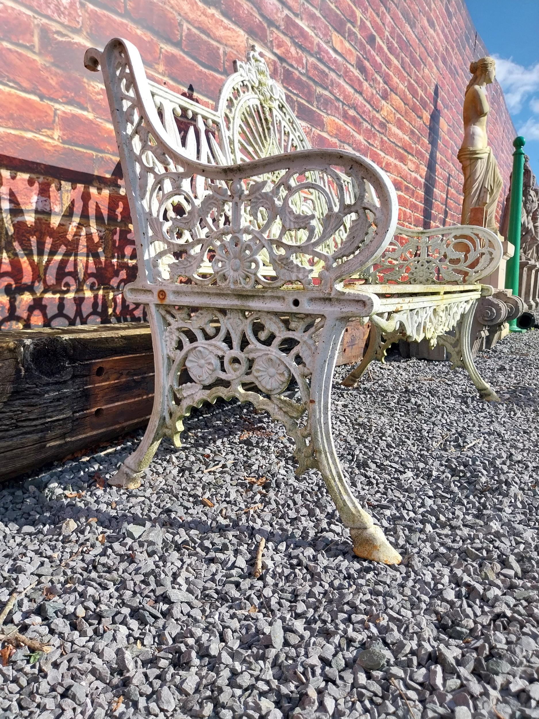Good quality Pierce Wexford cast iron garden bench {108 cm H x 132 cm W x 65 cm D}. - Image 6 of 10