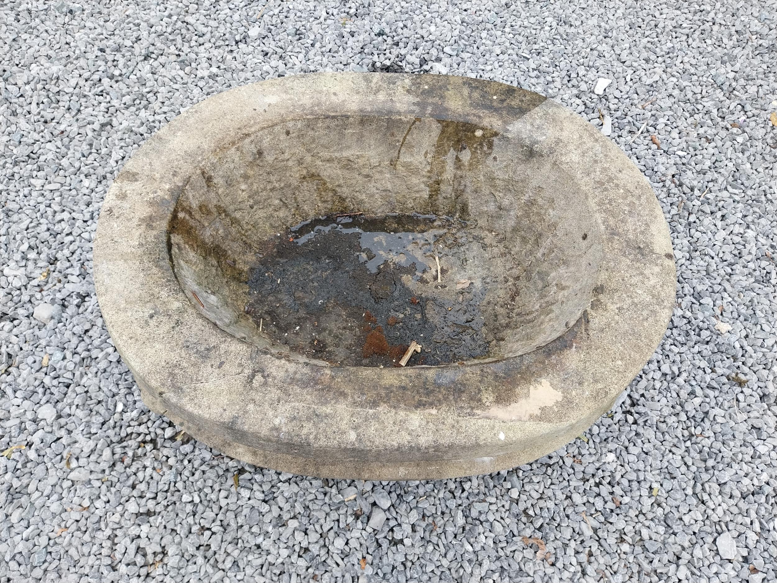 Good quality carved sandstone planter decorated with swags {37 cm H x 80 cm W x 61 cm D}. - Image 4 of 7