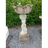 Composition planter mounted on pedestal in form of a mermaid {113 cm H x 55 cm Dia.}.