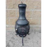 Cast iron Chiminea {H 90cm x Dia 40cm }. (NOT AVAILABLE TO VIEW IN PERSON)