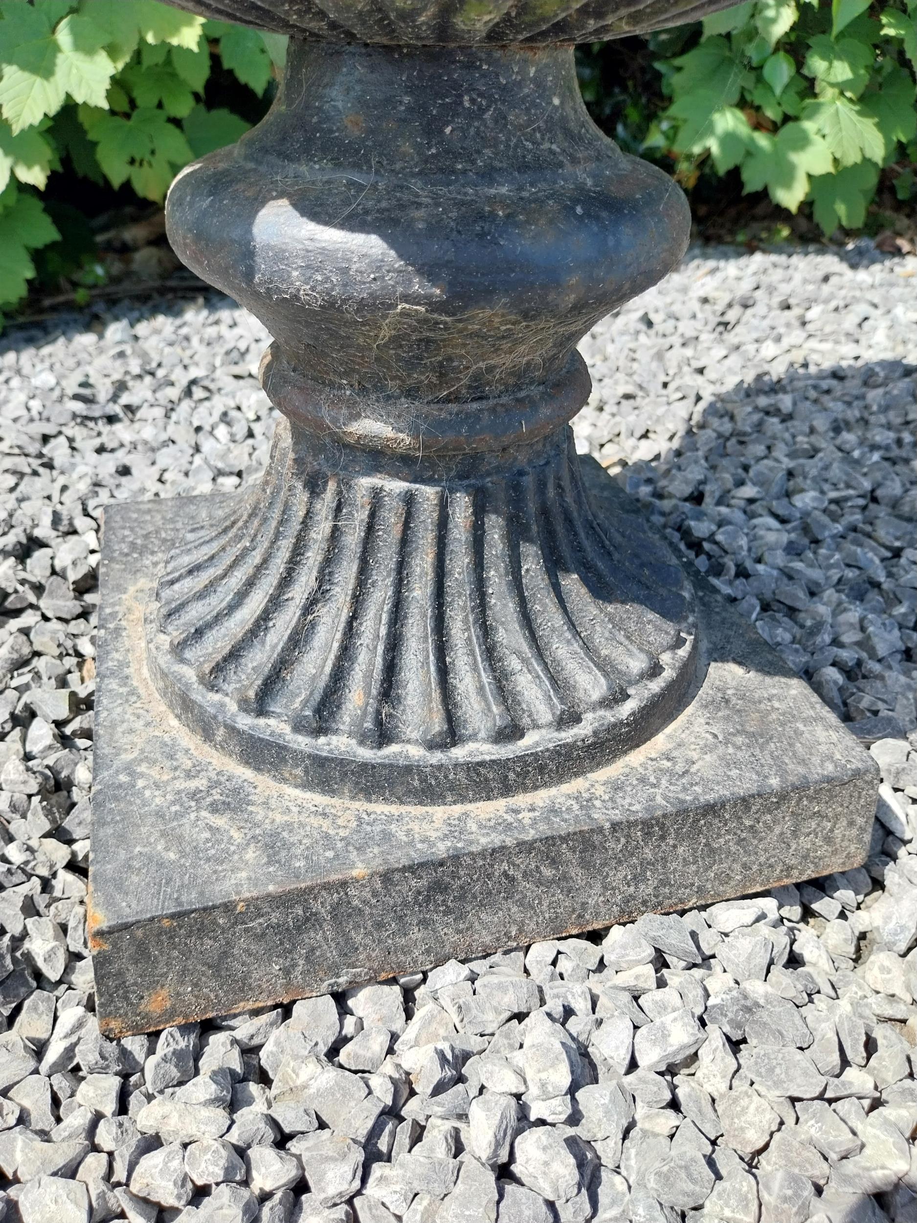 Good quality French decorative cast iron urn {60 cm H x 47 cm Dia.}. - Image 3 of 7