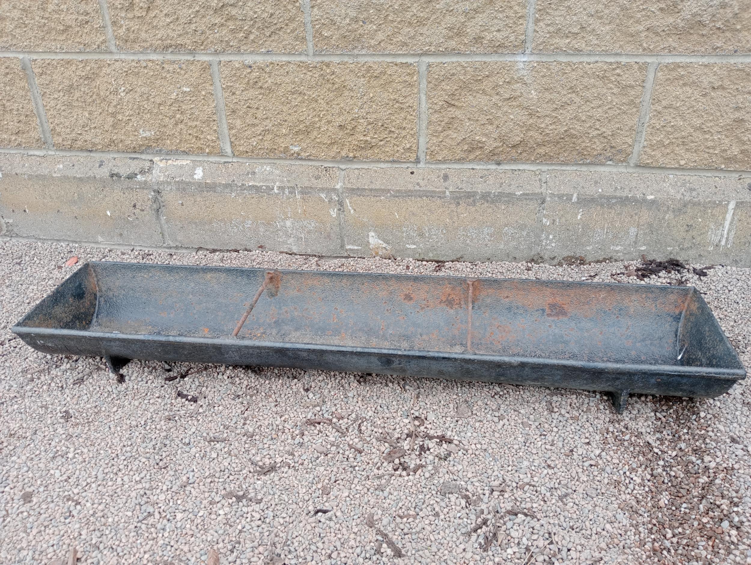 Small cast iron feeding trough {H 12cm x W 123cm x D 26cm }. (NOT AVAILABLE TO VIEW IN PERSON)