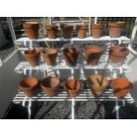 Collection of sixteen terracotta pots