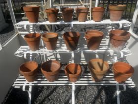 Collection of sixteen terracotta pots