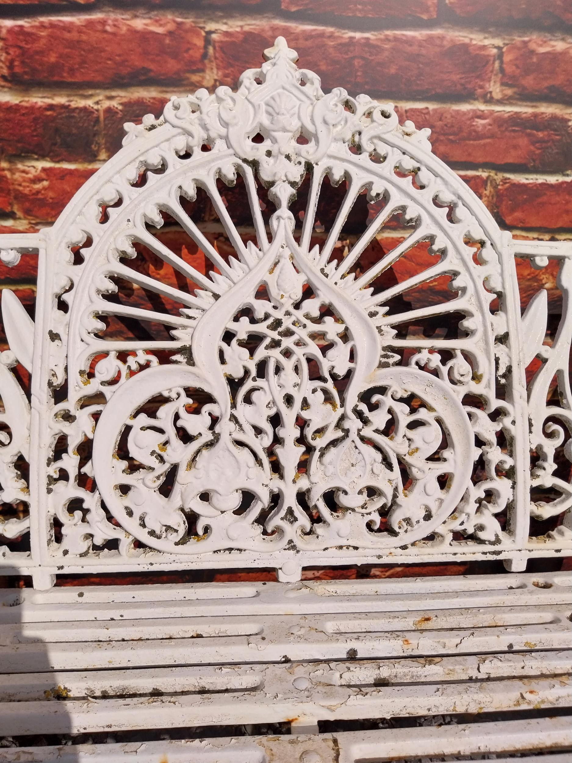 Good quality Pierce Wexford cast iron garden bench {94 cm H x 119 cm W x 62 cm D}. - Image 8 of 8