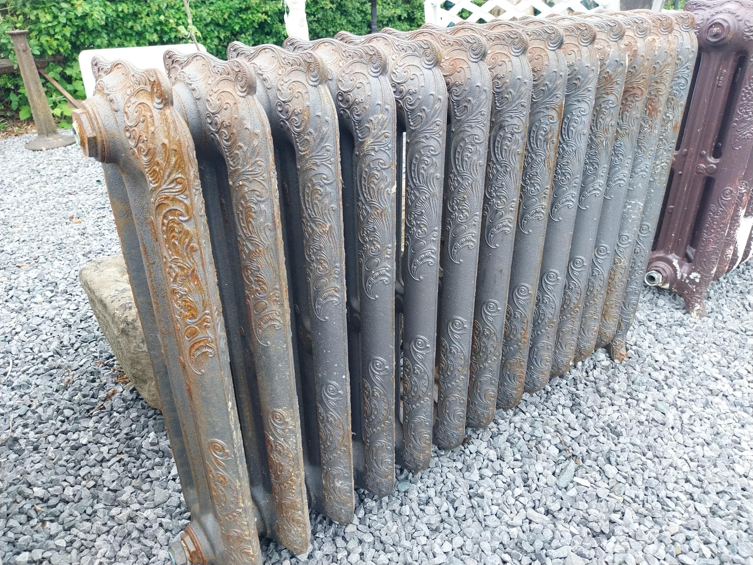 Two decorative cast iron radiators in the Victorian style - taken out working {74 cm H x 108 cm W - Image 3 of 3