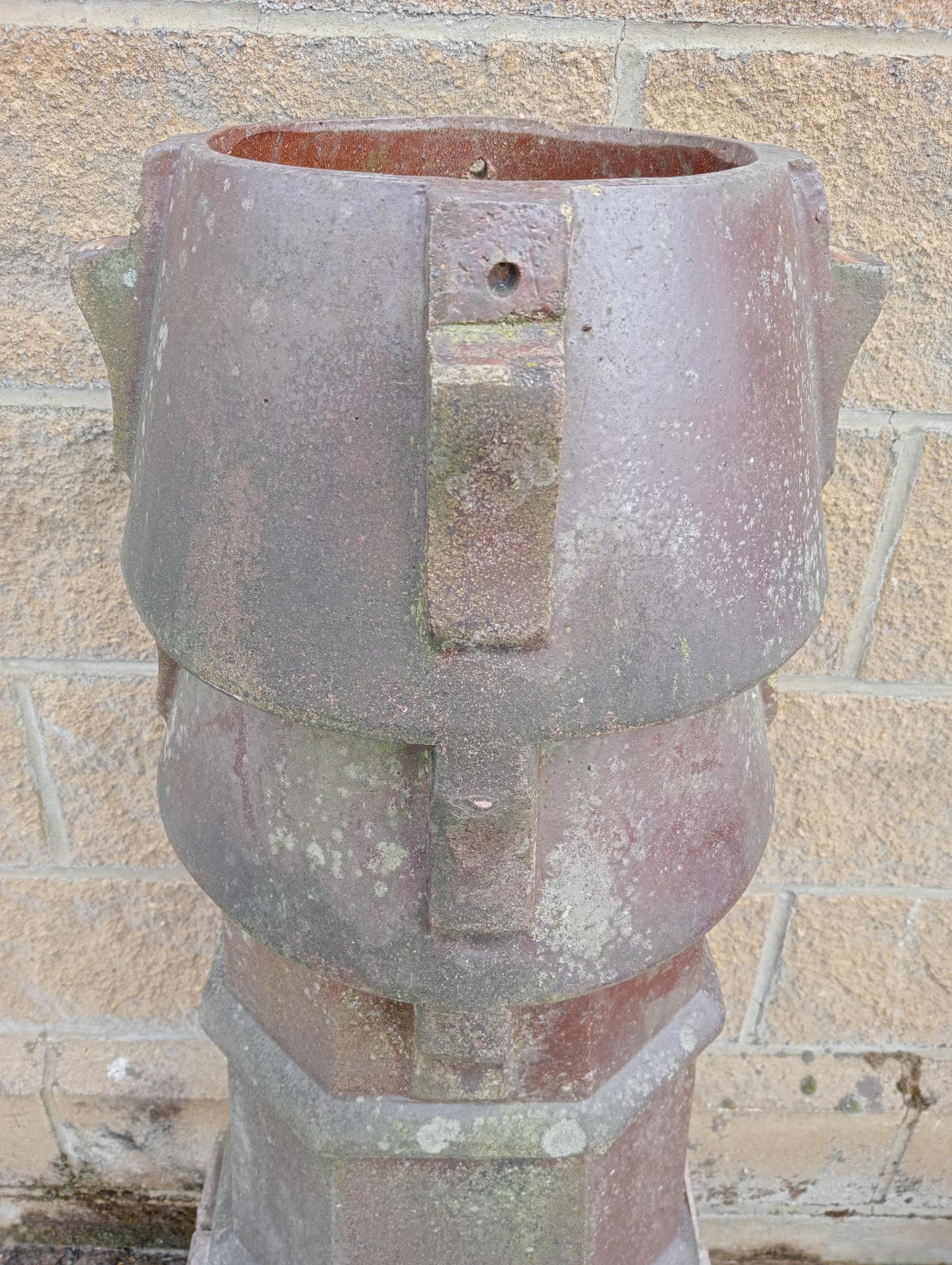 Pair of salt glazed Louvre chimney pots {H 96cm x 36 x 36 }. - Image 2 of 3