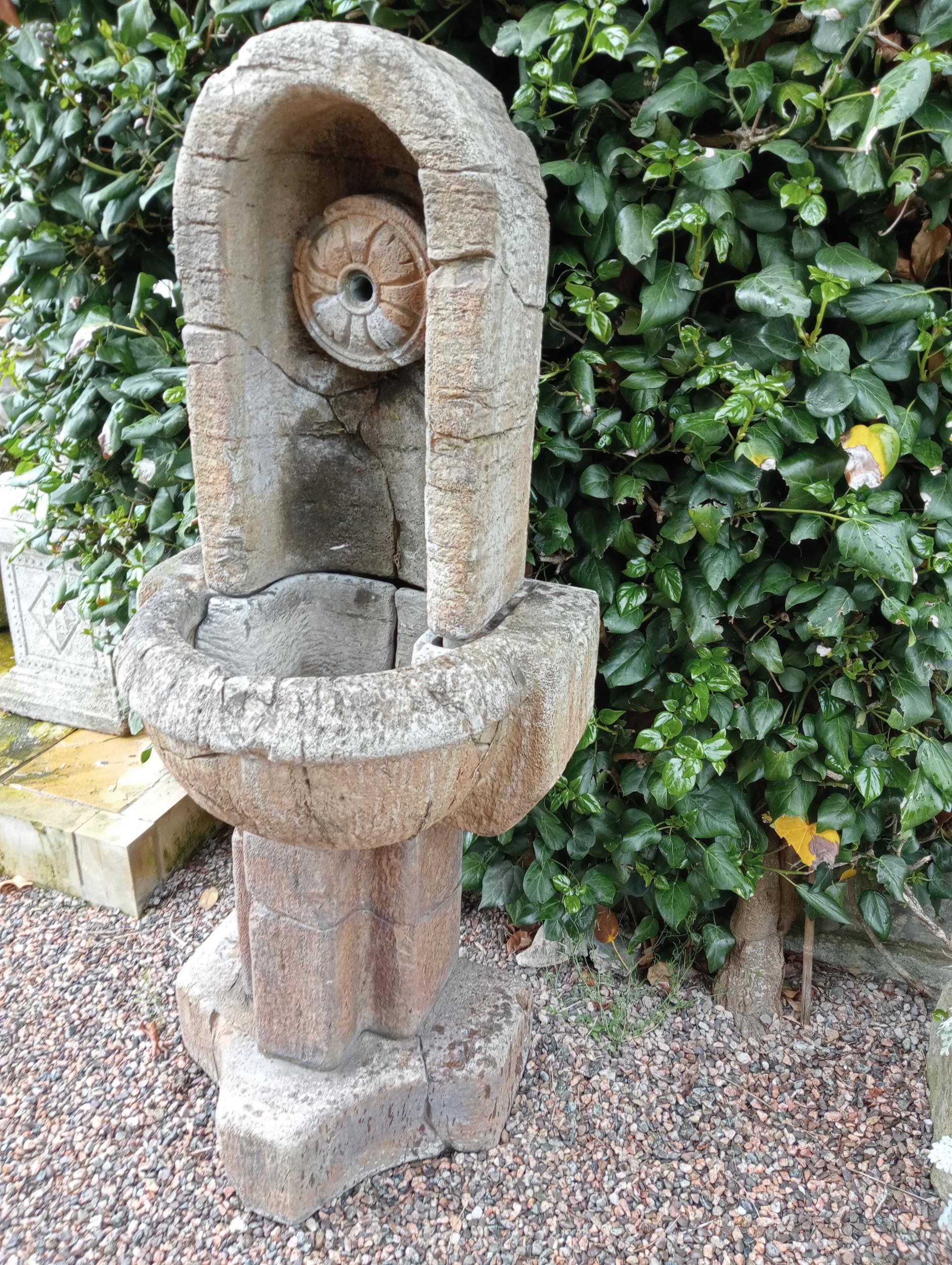 Stone Henri studio water fountain {H 145cm x W 60cm x D 50cm}. (NOT AVAILABLE TO VIEW IN PERSON) - Image 4 of 4