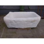 Moulded stone trough {28 cm H x 72 cm W x 46 cm D}.