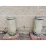 Pair of round chimney pots {H 68cm x D 32cm}. (NOT AVAILABLE TO VIEW IN PERSON)