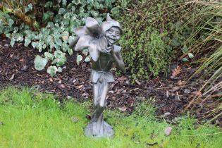 Bronze figure of a Pixie {H 71cm x W 38cm x D 22cm }. (NOT AVAILABLE TO VIEW IN PERSON)