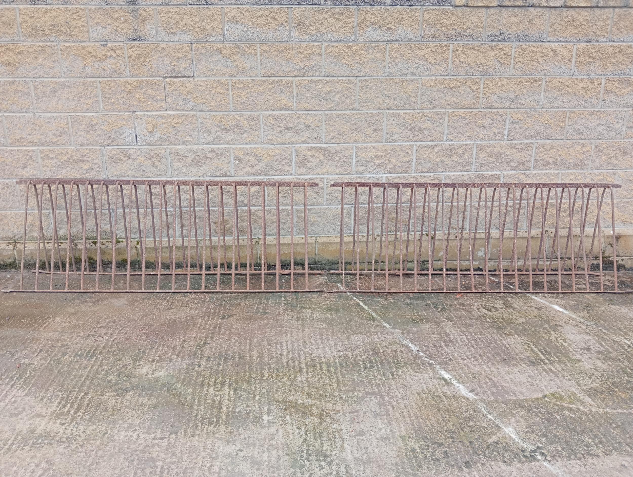 Pair of cast iron feeders double sided {Each W 210cm x H 80cm }.