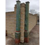 Pair of cast iron drainpipe covers {H 249cm x W 25cm x D 23cm }. (NOT AVAILABLE TO VIEW IN PERSON)