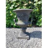 Good quality French decorative cast iron urn {60 cm H x 47 cm Dia.}.