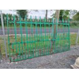 19th C. Irish hand-forged wrought iron yard gate {170 cm H x 293 cm W}.