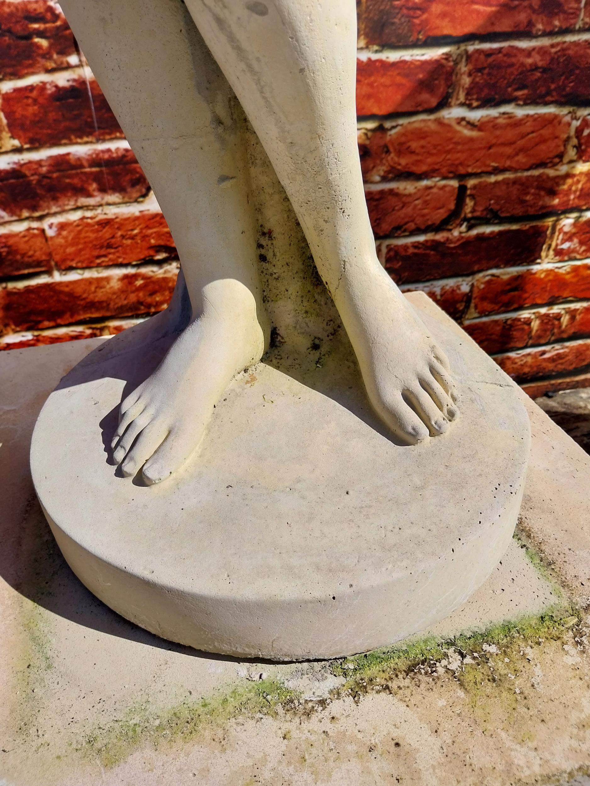 Moulded sandstone statue of a Grecian Lady raised on pedestal {192 cm H x 47 cm W x 47 cm D}. - Image 13 of 13