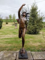 Exceptional quality bronze statue of Mercury {165 cm H x 43 cm W x 62 cm D}.