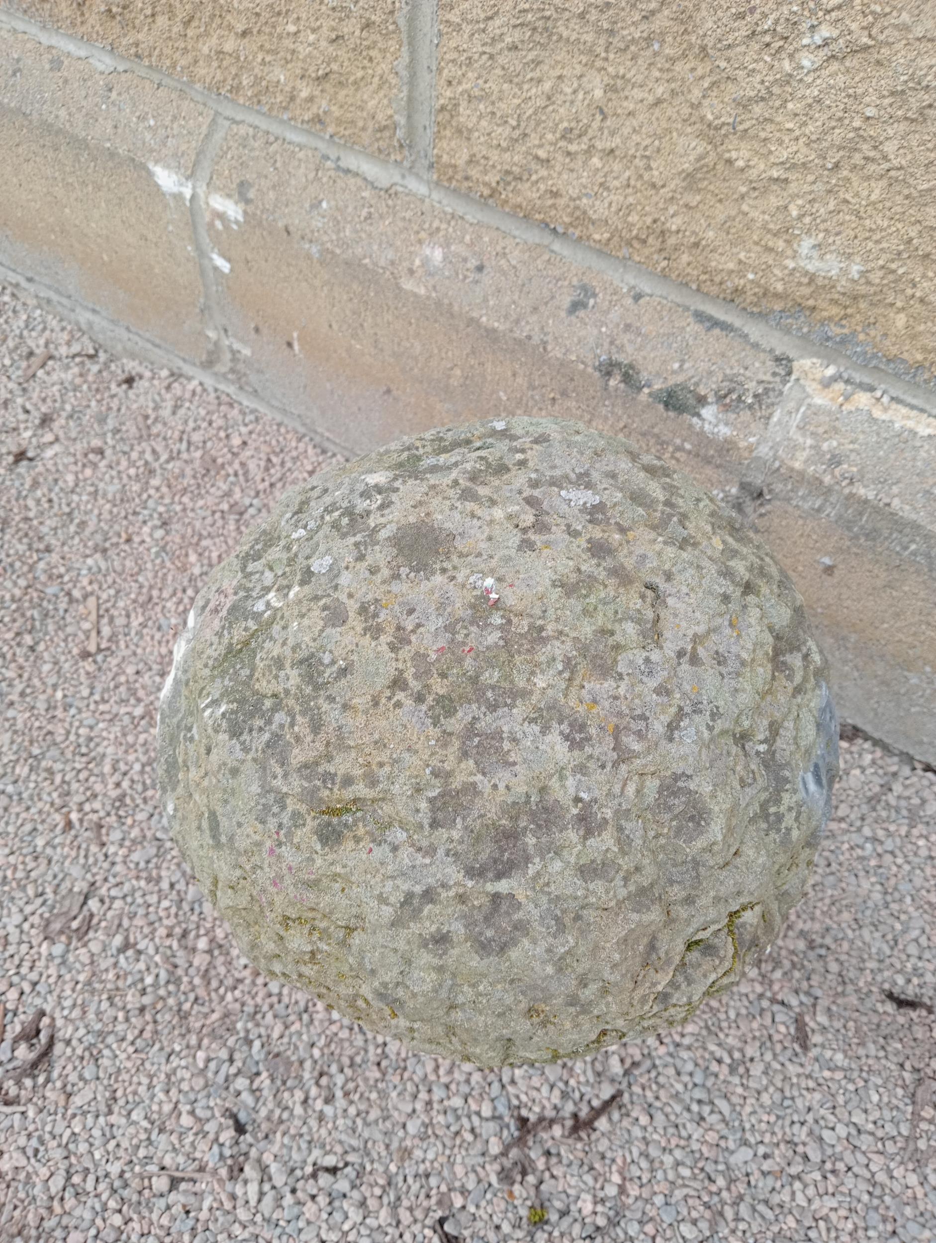 Small staddle stone {H 36cm x D 26cm }. - Image 2 of 2