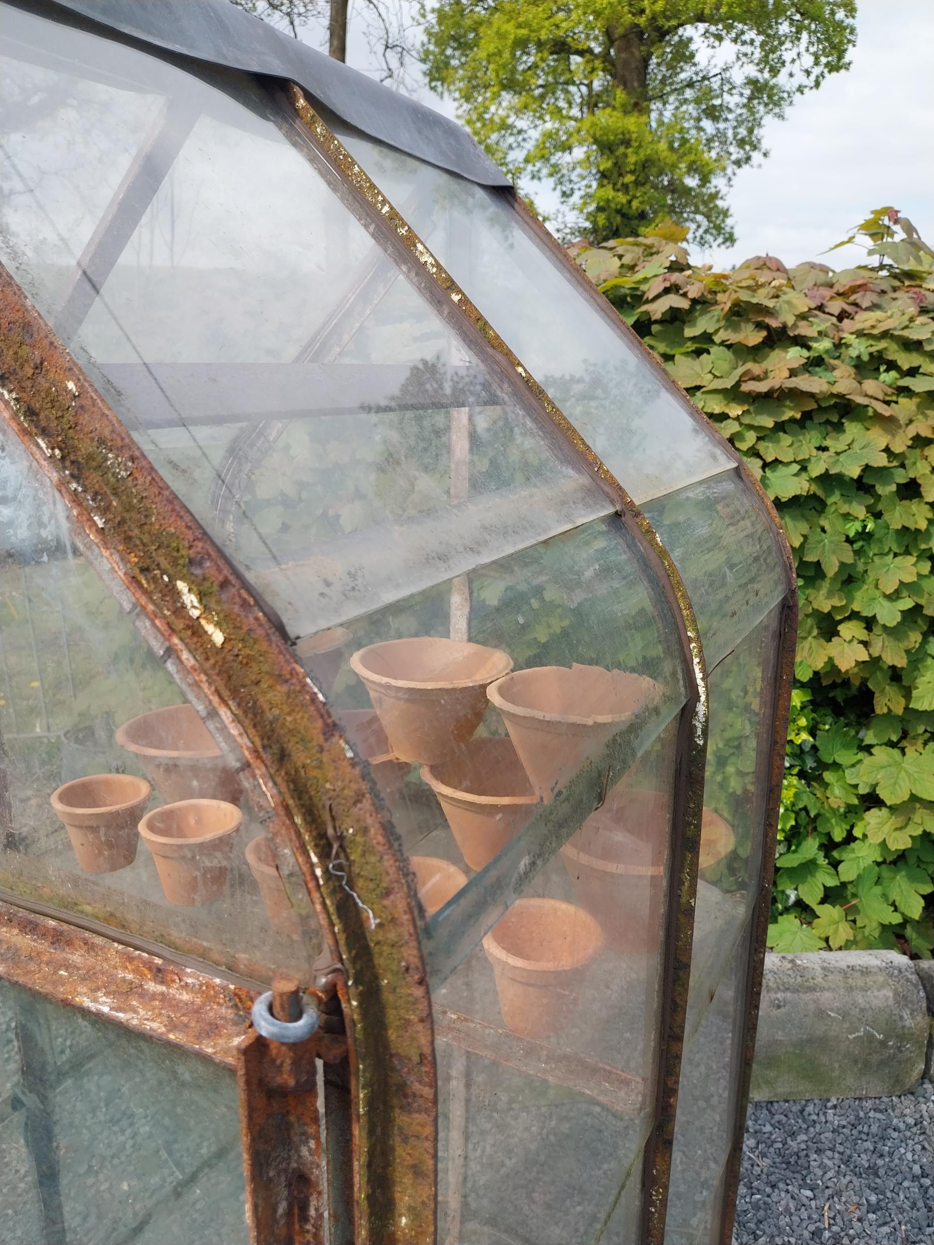 Early 20th C. French wrought iron greenhouse {174 cm H x 70 cm W x 74 cm D}. - Image 5 of 5