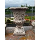 Marble resin Roman style urn {60cm H x 40cm Dia.}