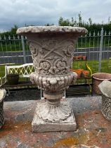 Marble resin Roman style urn {60cm H x 40cm Dia.}